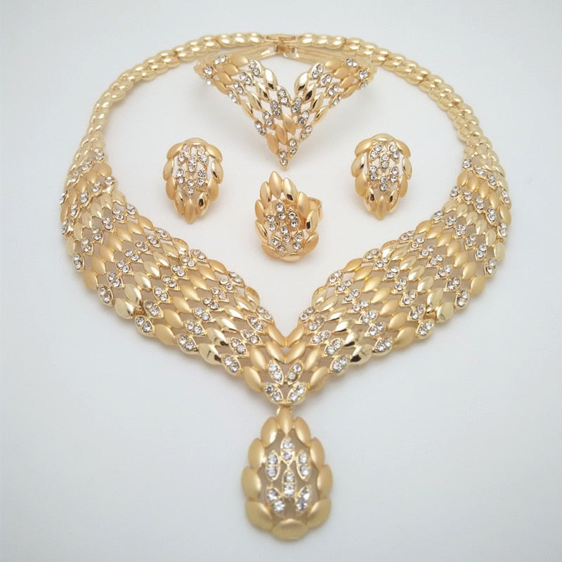 2019 Kingdom Ma Fashion African Dubai Gold Jewelry Women African Beads Set Nigerian Bridal Jewelry Sets Wedding Accessories